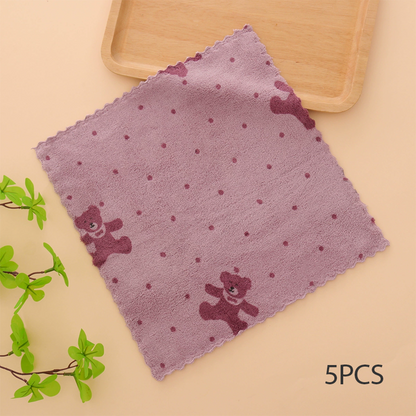 🔥 50% DE RÉDUCTION ! ✨ Lot de 5 Chiffons en Microfibre Coral Fleece - Absorption Ultra-Rapide, Sans Peluches, Idéal pour Vaisselle Délicate et Surfaces Fragiles 🧽💧