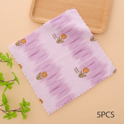 🔥 50% DE RÉDUCTION ! ✨ Lot de 5 Chiffons en Microfibre Coral Fleece - Absorption Ultra-Rapide, Sans Peluches, Idéal pour Vaisselle Délicate et Surfaces Fragiles 🧽💧