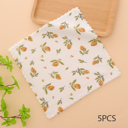 🔥 50% DE RÉDUCTION ! ✨ Lot de 5 Chiffons en Microfibre Coral Fleece - Absorption Ultra-Rapide, Sans Peluches, Idéal pour Vaisselle Délicate et Surfaces Fragiles 🧽💧