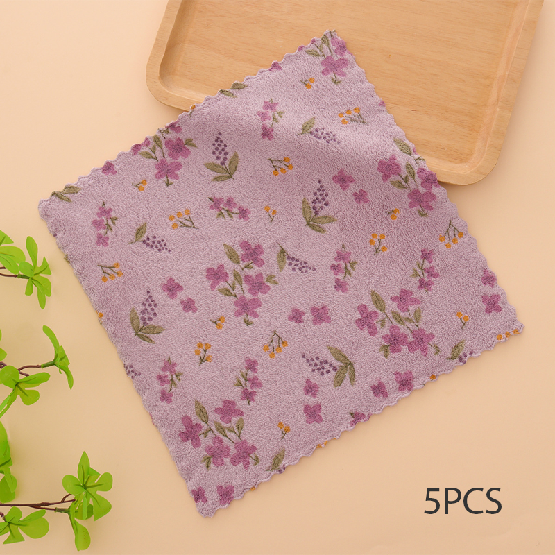 🔥 50% DE RÉDUCTION ! ✨ Lot de 5 Chiffons en Microfibre Coral Fleece - Absorption Ultra-Rapide, Sans Peluches, Idéal pour Vaisselle Délicate et Surfaces Fragiles 🧽💧