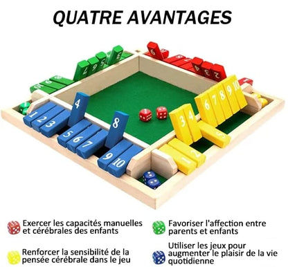 🔥Stock limité disponible 50 % DE RÉDUCTION🔥 JEUX DE FAMILLE AMUSANTS - Jeu de société Shut The Box 🎲
