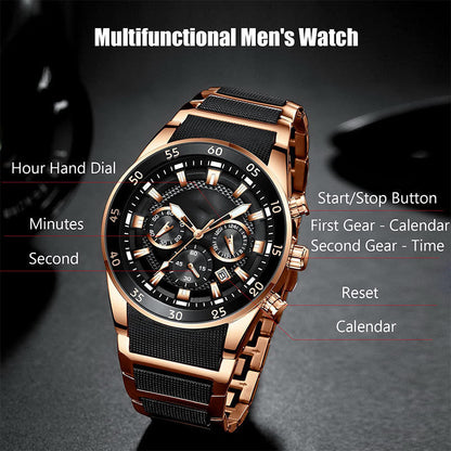 🔥Stock limité disponible 50% de réduction🔥Montre à quartz multifonctionnelle étanche pour hommes