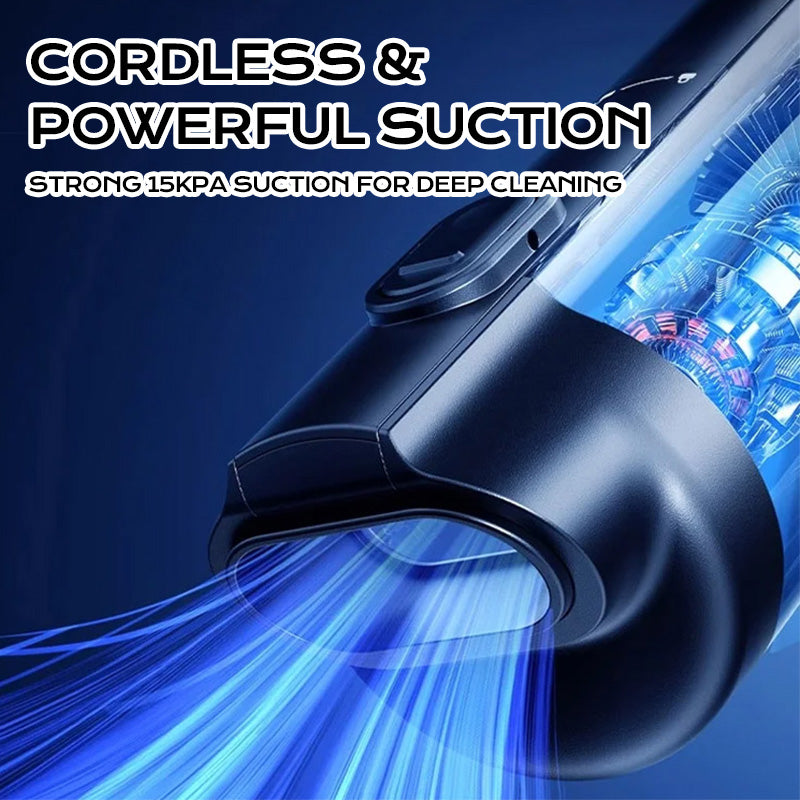 🔥Stock limité disponible 50 % DE RÉDUCTION🔥 Aspirateur à Main 5-en-1 Intelligent - 15KPA Aspiration & 30 min Autonomie avec 4 Accessoires pour Voiture/Maison 🚗🏠