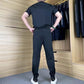Ensemble deux pièces décontracté pour homme : t-shirt et pantalon en soie glacée extensible