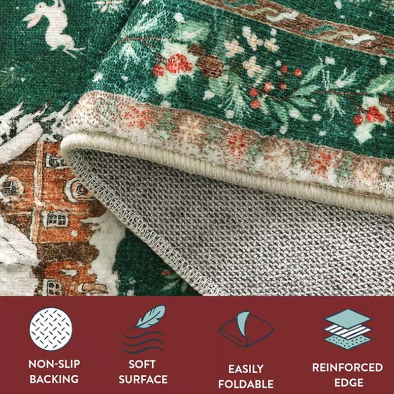 🔥Stock limité disponible 50% de réduction🔥 Tapis de Noël doux et antidérapant – décoration festive pour les salons, les chambres et les salles de bain 🎄