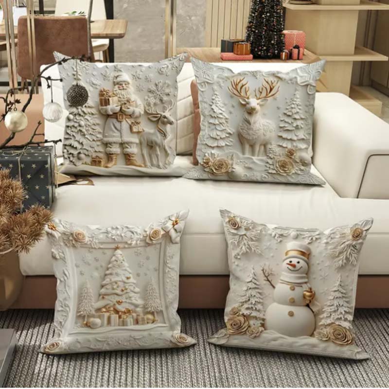 🔥Stock limité disponible 50% de réduction🔥🎅Des idées cadeaux de Noël géniales🎁 Housses de coussin sur le thème de Noël🛋️