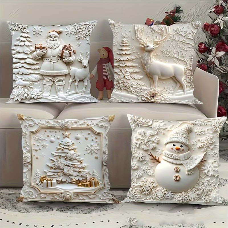 🔥Stock limité disponible 50% de réduction🔥🎅Des idées cadeaux de Noël géniales🎁 Housses de coussin sur le thème de Noël🛋️
