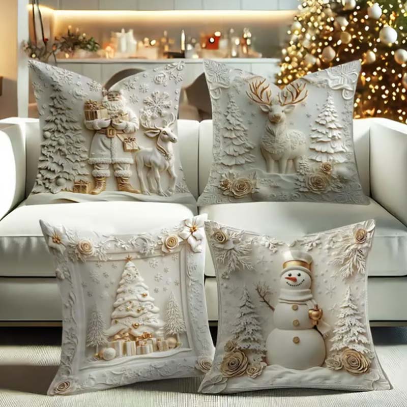 🔥Stock limité disponible 50% de réduction🔥🎅Des idées cadeaux de Noël géniales🎁 Housses de coussin sur le thème de Noël🛋️