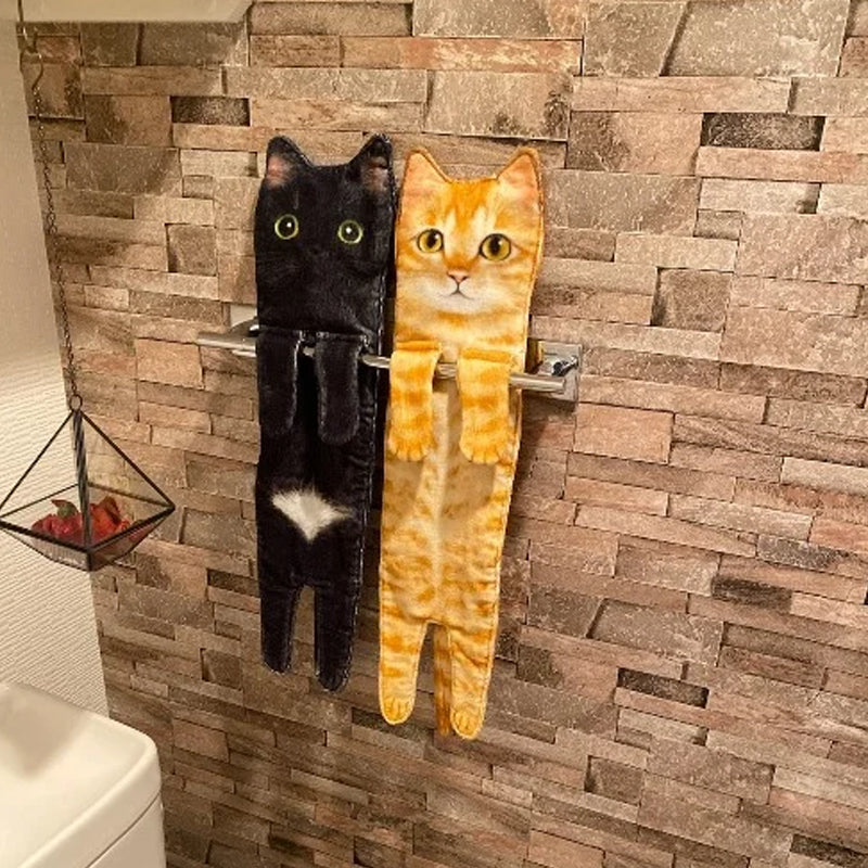 🎁DERNIER JOUR DE SOLDES 50% DE RÉDUCTION✨😺Serviette à main mignonne avec motif chat🐾
