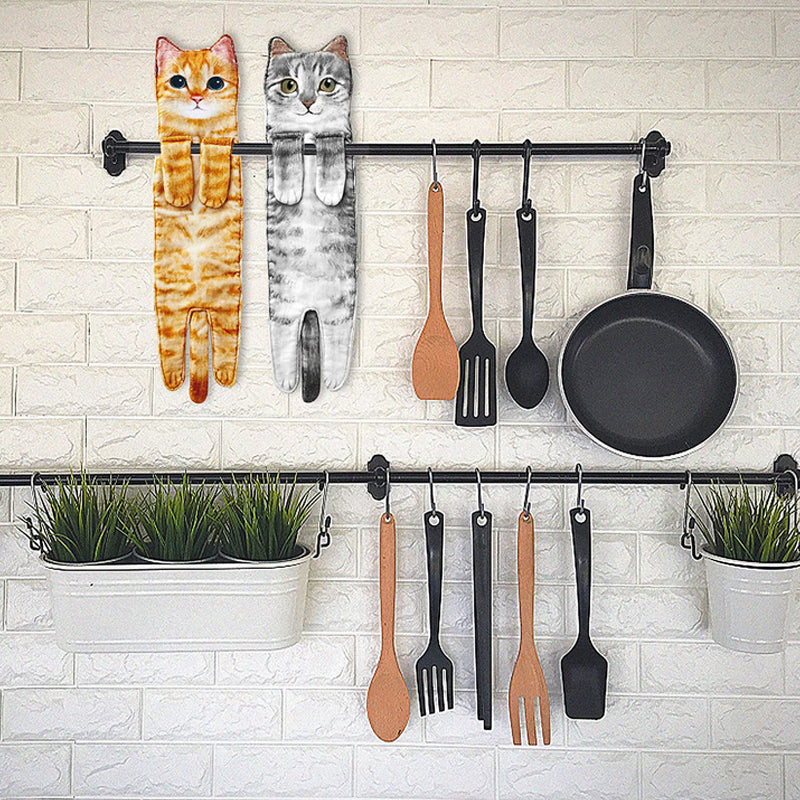 🎁DERNIER JOUR DE SOLDES 50% DE RÉDUCTION✨😺Serviette à main mignonne avec motif chat🐾