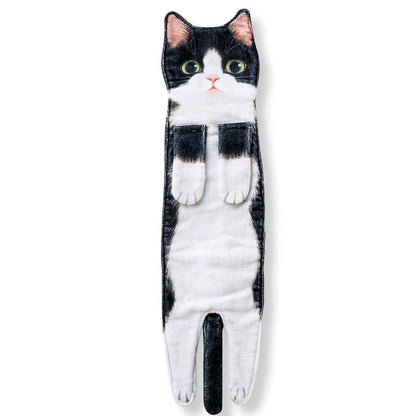 🎁DERNIER JOUR DE SOLDES 50% DE RÉDUCTION✨😺Serviette à main mignonne avec motif chat🐾