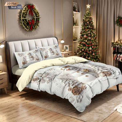 ⏳Spécial à durée limitée⏰Ensemble festif de housse de couette 3 pièces pour Noël🛏️❤️