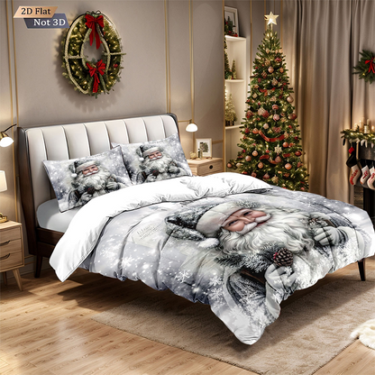 ⏳Spécial à durée limitée⏰Ensemble festif de housse de couette 3 pièces pour Noël🛏️❤️