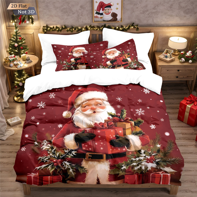 ⏳Spécial à durée limitée⏰Ensemble festif de housse de couette 3 pièces pour Noël🛏️❤️