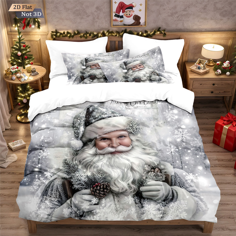 ⏳Spécial à durée limitée⏰Ensemble festif de housse de couette 3 pièces pour Noël🛏️❤️