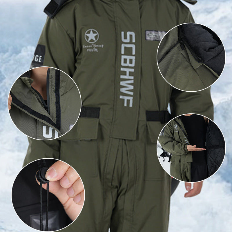 🔥 50% DE RÉDUCTION ! ✨ Combinaison Moto Hiver Épaisse - Tissu Oxford Imperméable, Taille Réglable, Protection contre le Vent et le Froid 🚴❄️