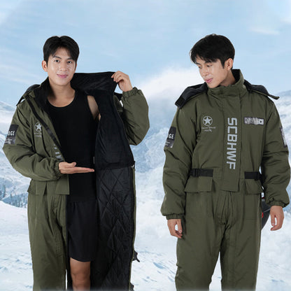 🔥 50% DE RÉDUCTION ! ✨ Combinaison Moto Hiver Épaisse - Tissu Oxford Imperméable, Taille Réglable, Protection contre le Vent et le Froid 🚴❄️