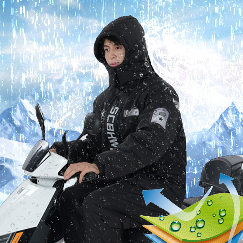 🔥 50% DE RÉDUCTION ! ✨ Combinaison Moto Hiver Épaisse - Tissu Oxford Imperméable, Taille Réglable, Protection contre le Vent et le Froid 🚴❄️