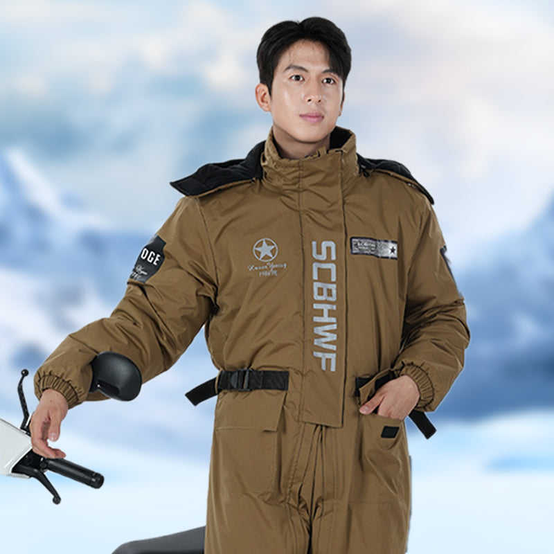 🔥 50% DE RÉDUCTION ! ✨ Combinaison Moto Hiver Épaisse - Tissu Oxford Imperméable, Taille Réglable, Protection contre le Vent et le Froid 🚴❄️