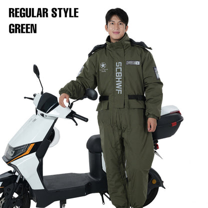 🔥 50% DE RÉDUCTION ! ✨ Combinaison Moto Hiver Épaisse - Tissu Oxford Imperméable, Taille Réglable, Protection contre le Vent et le Froid 🚴❄️