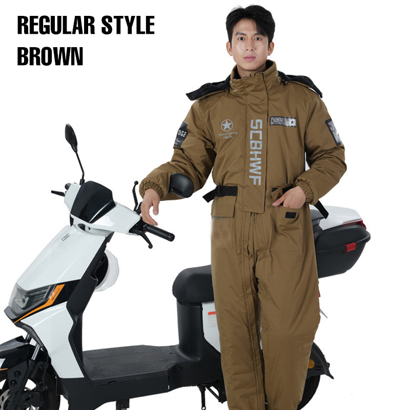 🔥 50% DE RÉDUCTION ! ✨ Combinaison Moto Hiver Épaisse - Tissu Oxford Imperméable, Taille Réglable, Protection contre le Vent et le Froid 🚴❄️