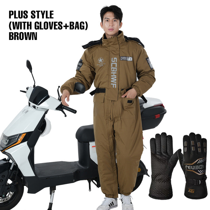 🔥 50% DE RÉDUCTION ! ✨ Combinaison Moto Hiver Épaisse - Tissu Oxford Imperméable, Taille Réglable, Protection contre le Vent et le Froid 🚴❄️