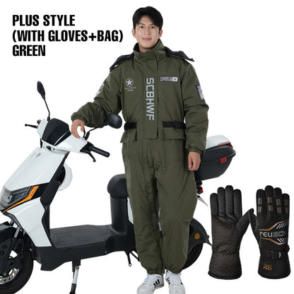 🔥 50% DE RÉDUCTION ! ✨ Combinaison Moto Hiver Épaisse - Tissu Oxford Imperméable, Taille Réglable, Protection contre le Vent et le Froid 🚴❄️