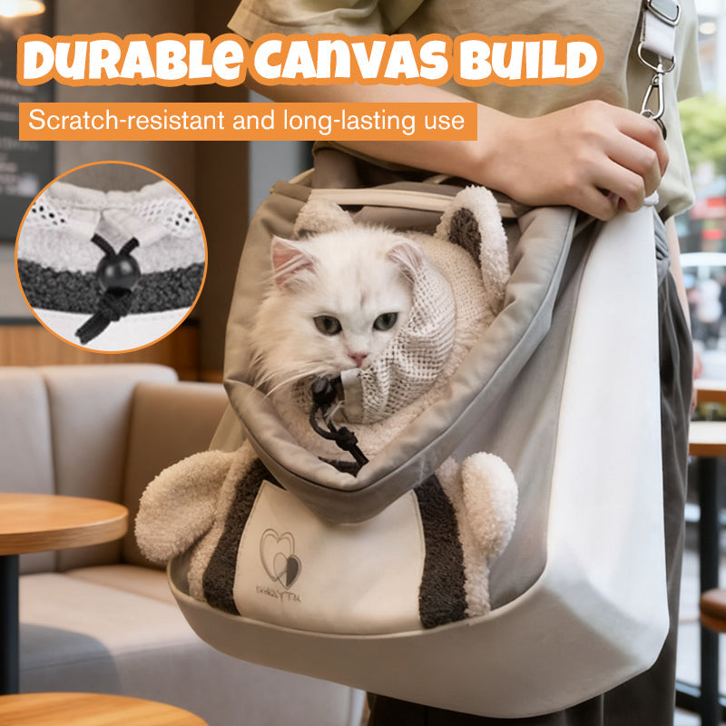 🐻🐾 Sac de Transport Nounours pour Animal – Design Tête à l'Air, Toile Confortable & Sécurisé pour Chats/Chiens Jusqu'à 4kg (Parfait pour l'Aventure !)