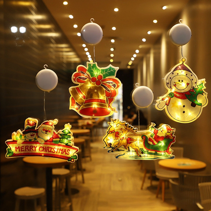 🎄✨ Guirlandes Lumières pour Fenêtre de Noël – Motifs de Noël Variés, Création d'Ambiance Douce & Usages Multiples (Idéales pour Décorations de Noël !)