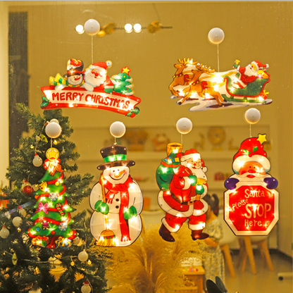 🎄✨ Guirlandes Lumières pour Fenêtre de Noël – Motifs de Noël Variés, Création d'Ambiance Douce & Usages Multiples (Idéales pour Décorations de Noël !)