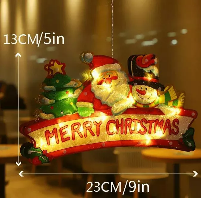 🎄✨ Guirlandes Lumières pour Fenêtre de Noël – Motifs de Noël Variés, Création d'Ambiance Douce & Usages Multiples (Idéales pour Décorations de Noël !)