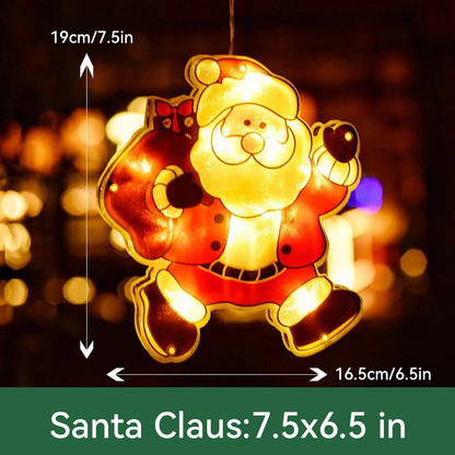 🎄✨ Guirlandes Lumières pour Fenêtre de Noël – Motifs de Noël Variés, Création d'Ambiance Douce & Usages Multiples (Idéales pour Décorations de Noël !)