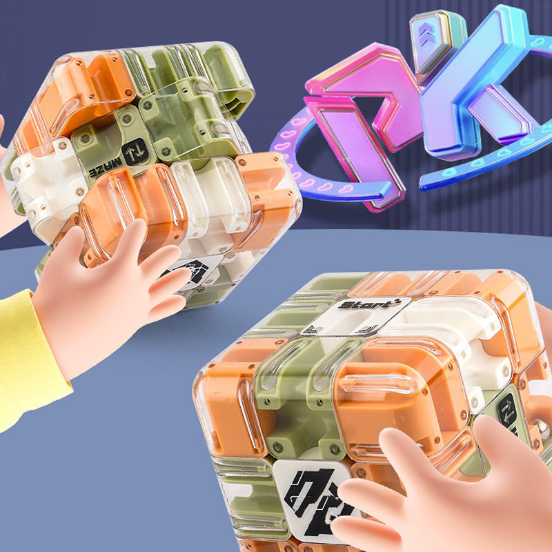 🔥 50% DE RÉDUCTION ! ✨ Cube Labyrinthe 3D à Bille - Double Jeu Éducatif, Développe la Logique Spatiale, Matériau ABS Sécuritaire 🧩⚙️