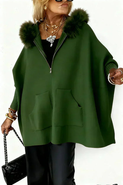 ⏳Spécial à durée limitée⏰Veste Casual à Col en Fausse Fourrure Uni🧥