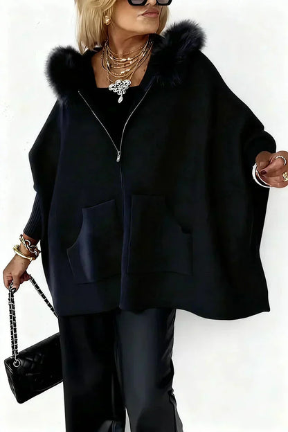 ⏳Spécial à durée limitée⏰Veste Casual à Col en Fausse Fourrure Uni🧥