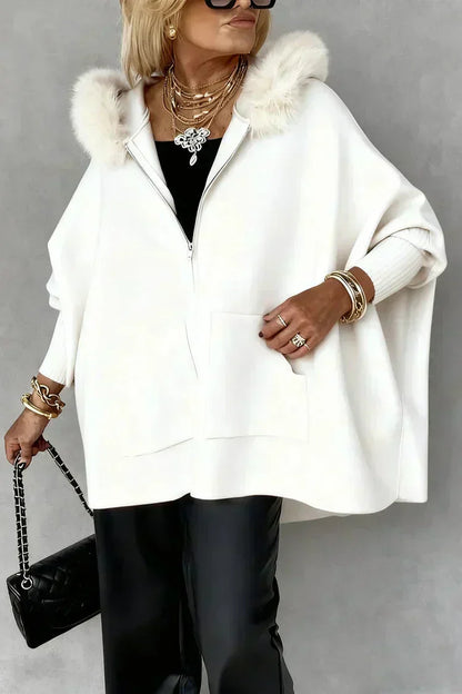 ⏳Spécial à durée limitée⏰Veste Casual à Col en Fausse Fourrure Uni🧥