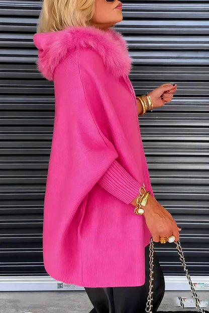 ⏳Spécial à durée limitée⏰Veste Casual à Col en Fausse Fourrure Uni🧥