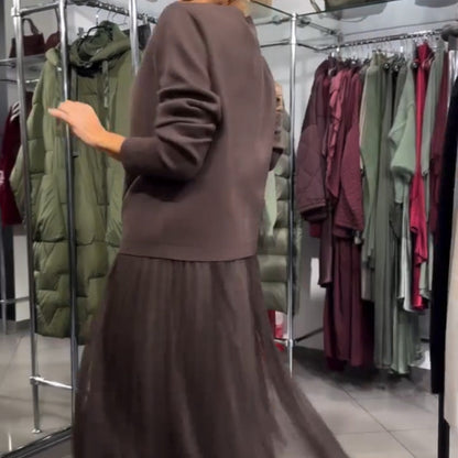 🔥VENTE LIMITÉE 50 % DE RÉDUCTION🔥Robe élégante en maille et tulle pour femme🔥Livraison gratuite
