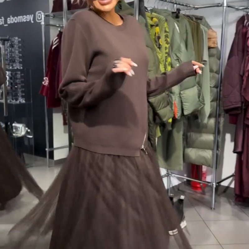 🔥VENTE LIMITÉE 50 % DE RÉDUCTION🔥Robe élégante en maille et tulle pour femme🔥Livraison gratuite