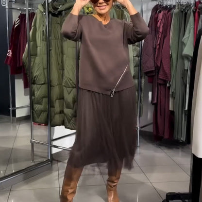 🔥VENTE LIMITÉE 50 % DE RÉDUCTION🔥Robe élégante en maille et tulle pour femme🔥Livraison gratuite