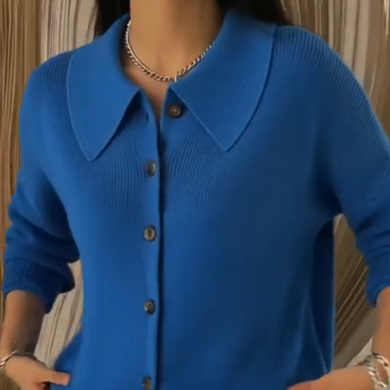 🎄Offre de Noël : 50 % de réduction💖Cardigan douillet avec col et revers en maille côtelée🧥
