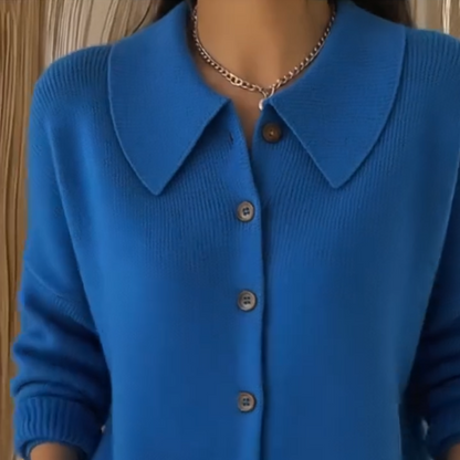 🎄Offre de Noël : 50 % de réduction💖Cardigan douillet avec col et revers en maille côtelée🧥