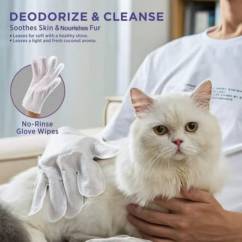 🔥VENTE LIMITÉE 50 % DE RÉDUCTION🔥Gants de toilettage sans rinçage pour animaux domestiques avec effet neutralisant les odeurs