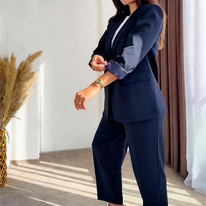 ⏳50 % de réduction pour une durée limitée⏰ Ensemble 2 Pièces Femme – Blazer + Pantalon Classique, Tailles Jusqu’en 5XL
