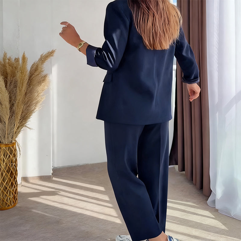 ⏳50 % de réduction pour une durée limitée⏰ Ensemble 2 Pièces Femme – Blazer + Pantalon Classique, Tailles Jusqu’en 5XL