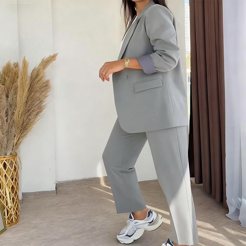 ⏳50 % de réduction pour une durée limitée⏰ Ensemble 2 Pièces Femme – Blazer + Pantalon Classique, Tailles Jusqu’en 5XL