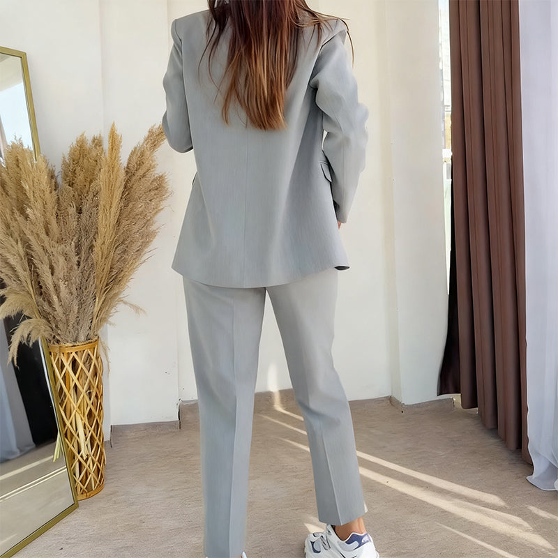 ⏳50 % de réduction pour une durée limitée⏰ Ensemble 2 Pièces Femme – Blazer + Pantalon Classique, Tailles Jusqu’en 5XL