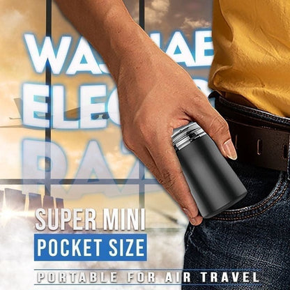 🎉 50 % DE RÉDUCTION ! ✨ Rasoir électrique lavable de poche – IPX7, 60 min d’autonomie & design ultra-compact pour hommes en déplacement 🪒✈️