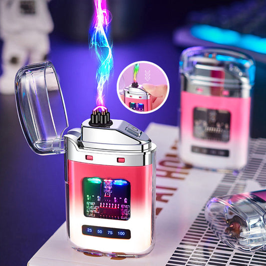 📢📢50 % de réduction !!! ✨ Briquet à Arc Rechargeable et Coupe-Vent – Double arc, LED couleur & recharge Type-C 🔥⚡