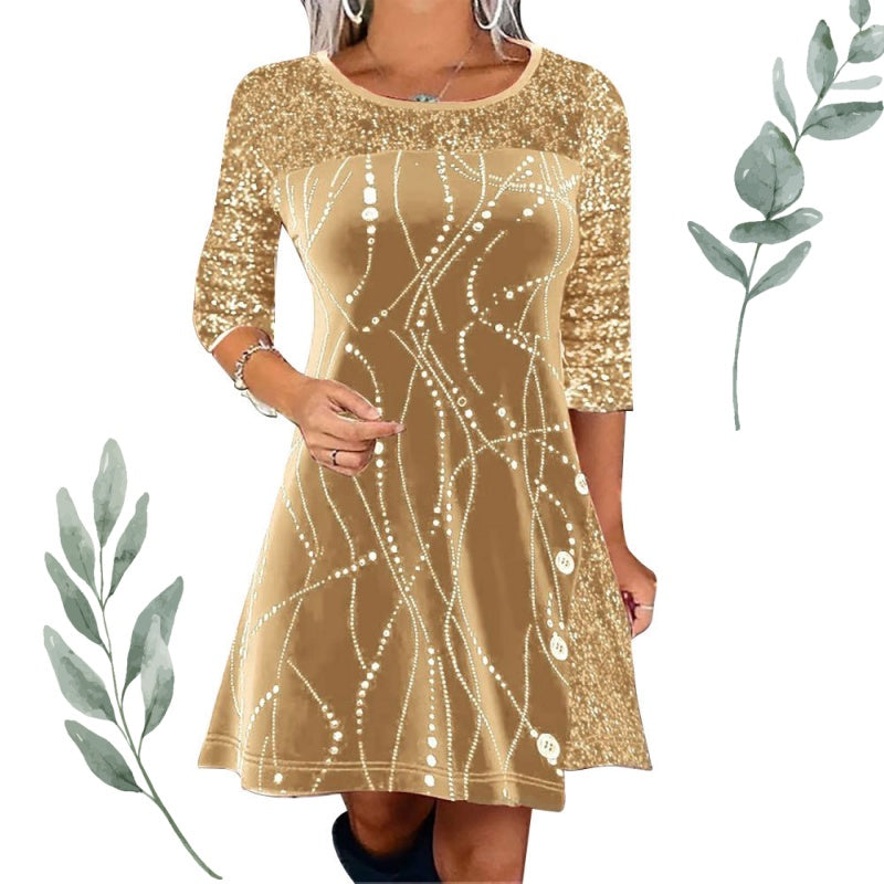 ⏳ Offre spéciale à durée limitée ! ⏰✨ Robe élégante évasée à paillettes – Scintillez en rouge, or et vert pour toutes les occasions 💃🌟
